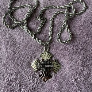 Genuine Authentic Harley-Davidson stainless steel Solid Rope Necklace.